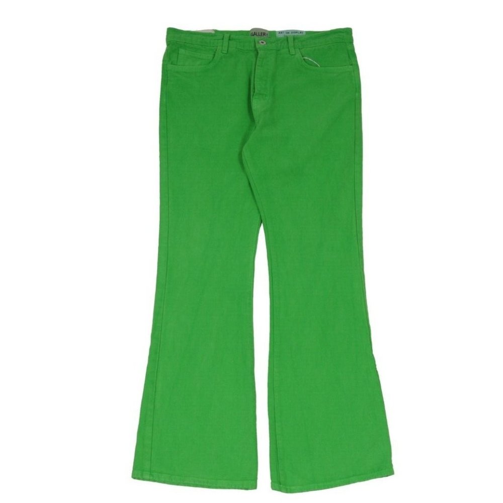 Gallery Dept Men Logan Wide Leg Jean 33x30 Green Boot Cut High Waist Flare Denim
